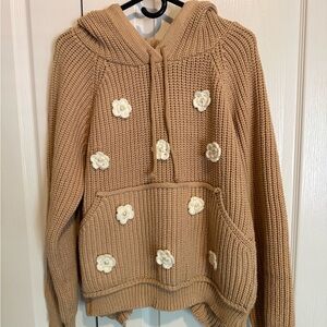 POL Tan Sweater with Cream Accents